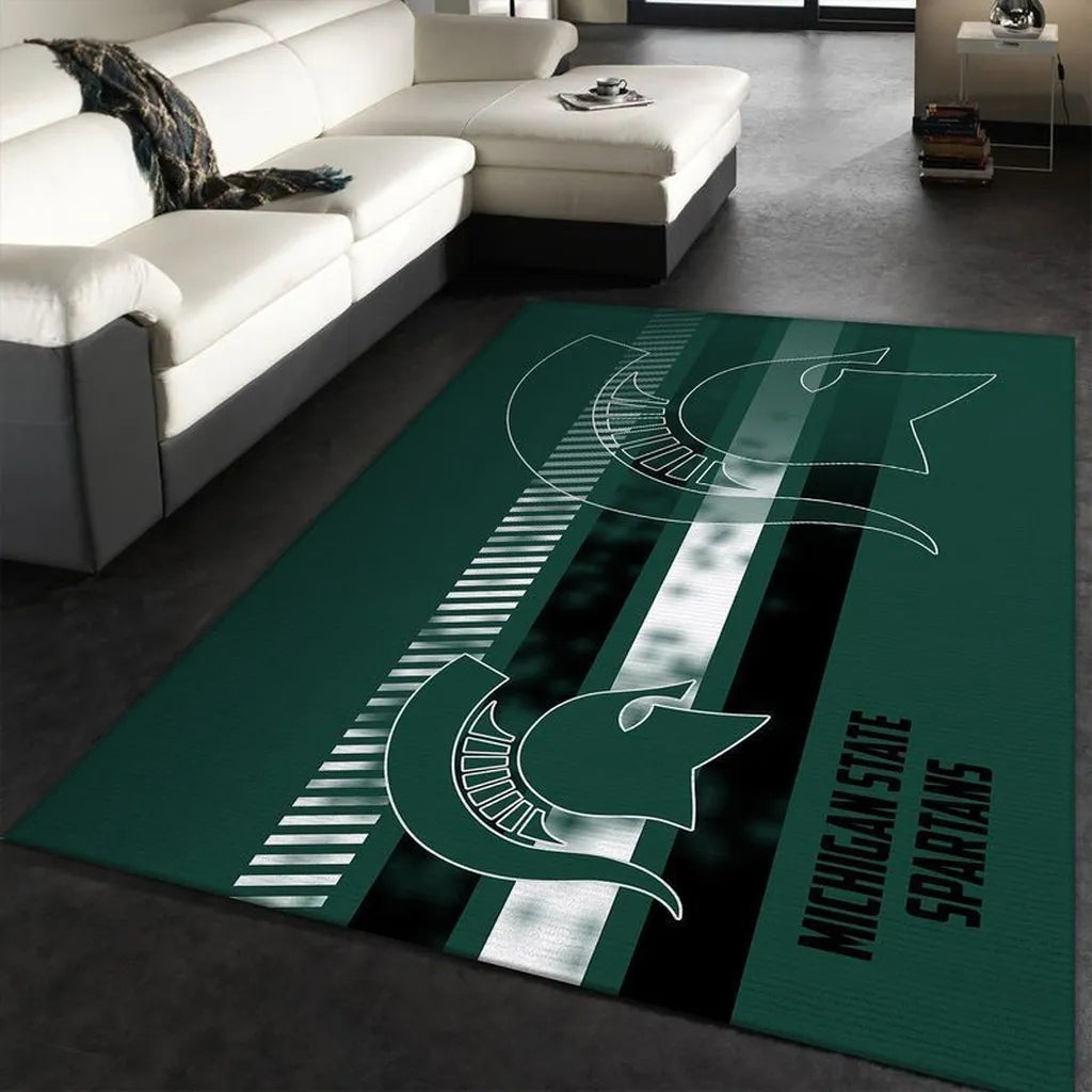 Spartans Team Mat Contemporary Design for Fans Black and Green