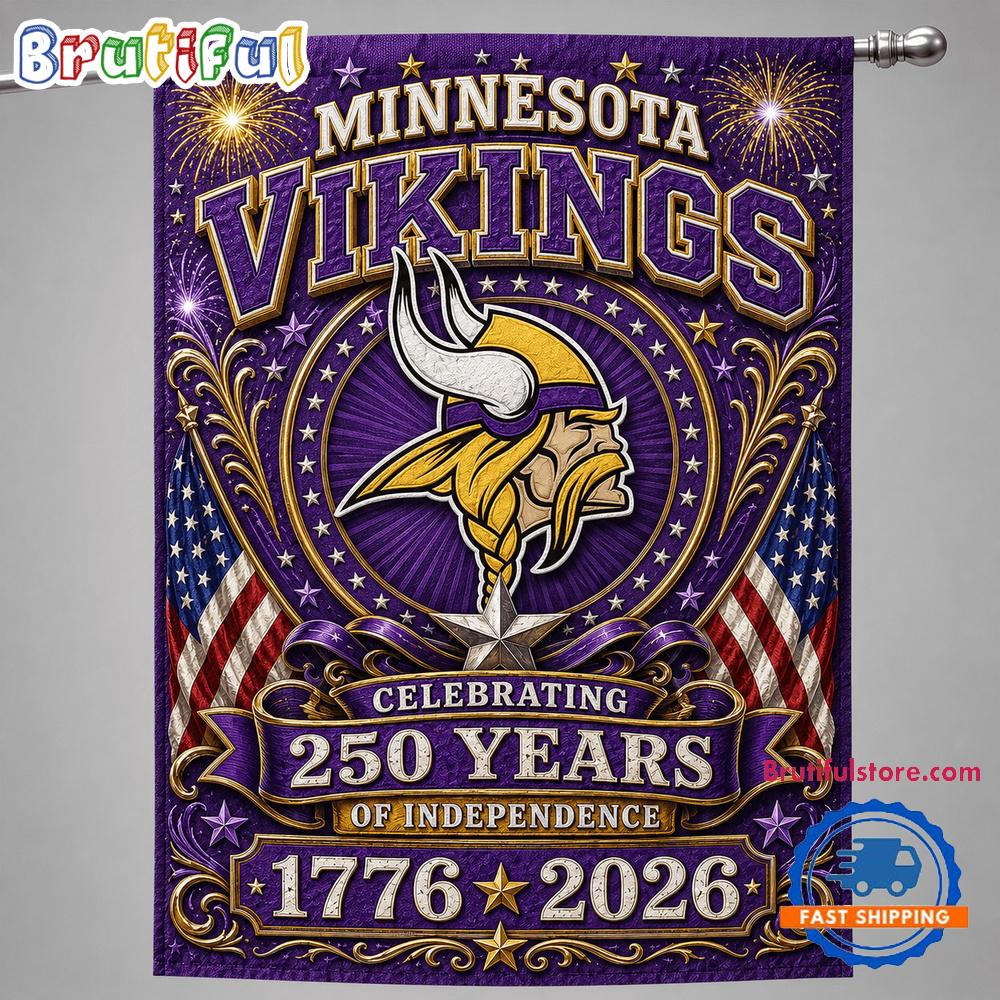 Minnesota Vikings NFL 250 Years of Freedom 1776-2026 Flag