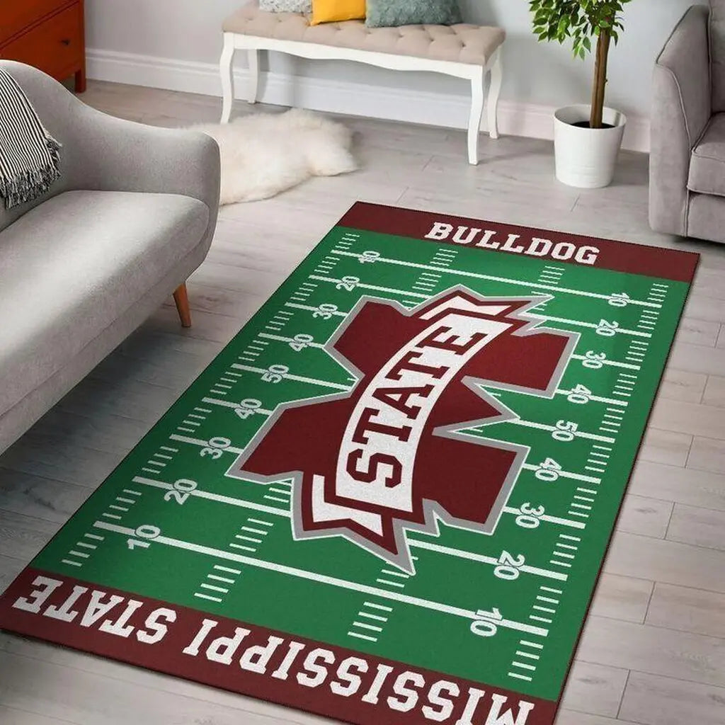 Mississippi State Bulldogs Rug - Field for Fans Green and Maroon
