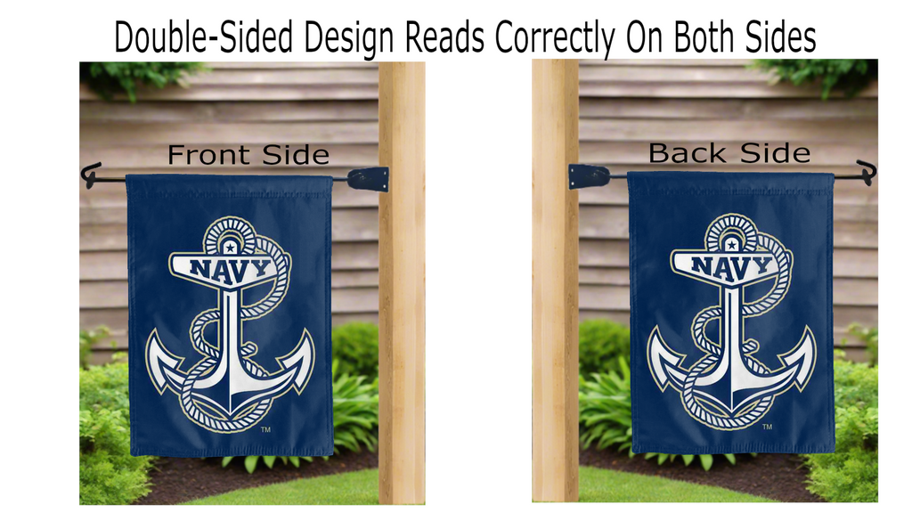 Naval Academy - Anchor Double Sided Garden Flag