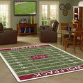 Wolfpack Football Pitch Mat for Kids and Adults Green and Red