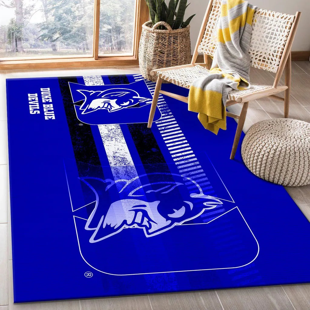 Duke Devils Area Rug for Home Decor Blue and Whi...