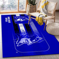 Duke Devils Area Rug for Home Decor Blue and White