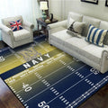 Midshipmen Football Field Rug College Decor Blue...