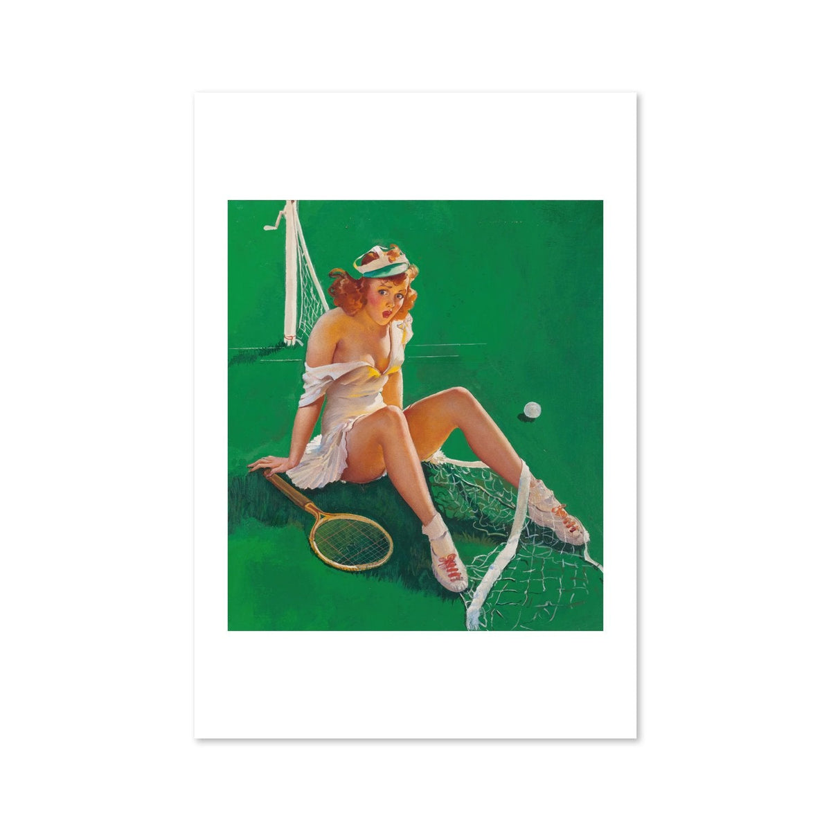 Net Results ‚Äî Gil Elvgren Pin-Up Poster | Tennis Wall Art