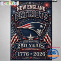 New England Patriots NFL 250 Years of Freedom 1776-2026 Flag