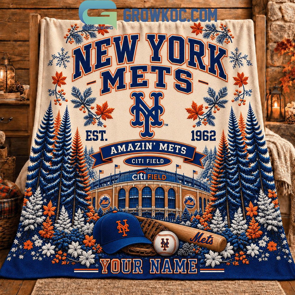 New York Mets Amazin' Mets City Field Christmas Gift Blanket Quilt