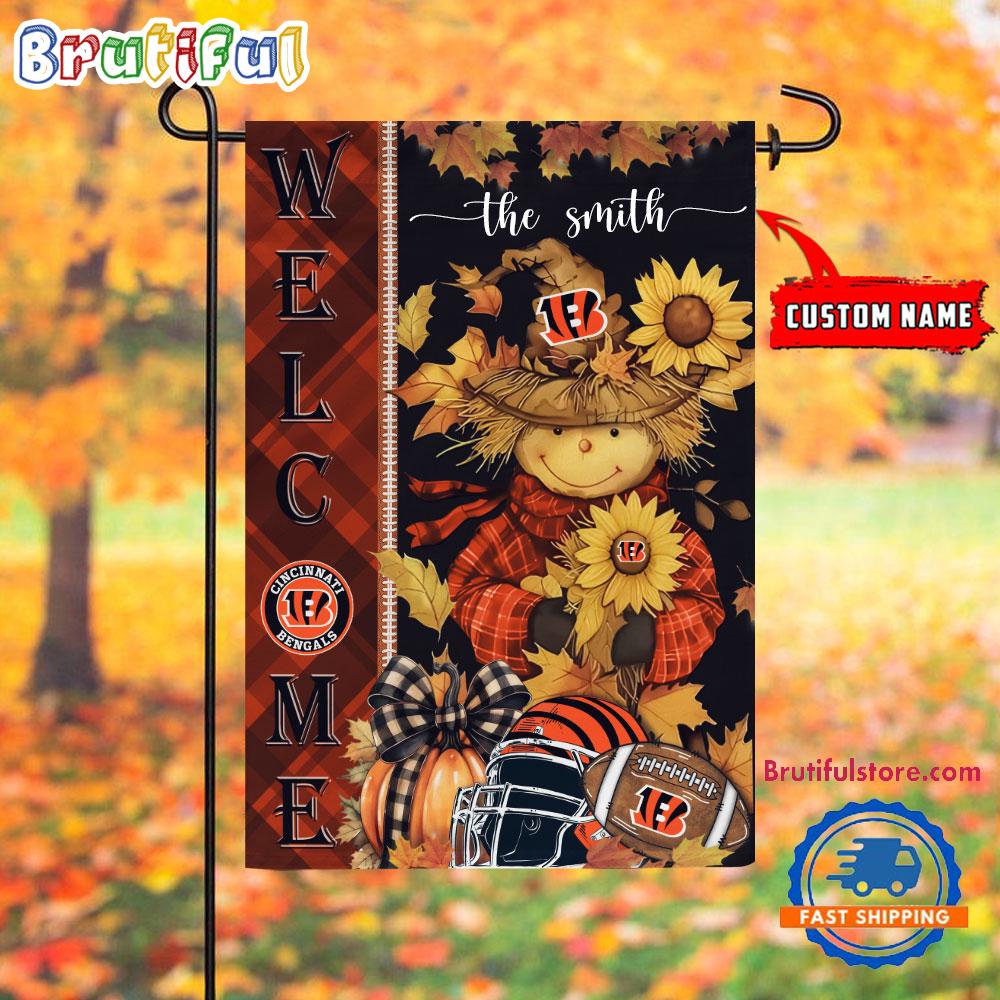 NFL Cincinnati Bengals Football Special Scarecrow Halloween Garden Flag