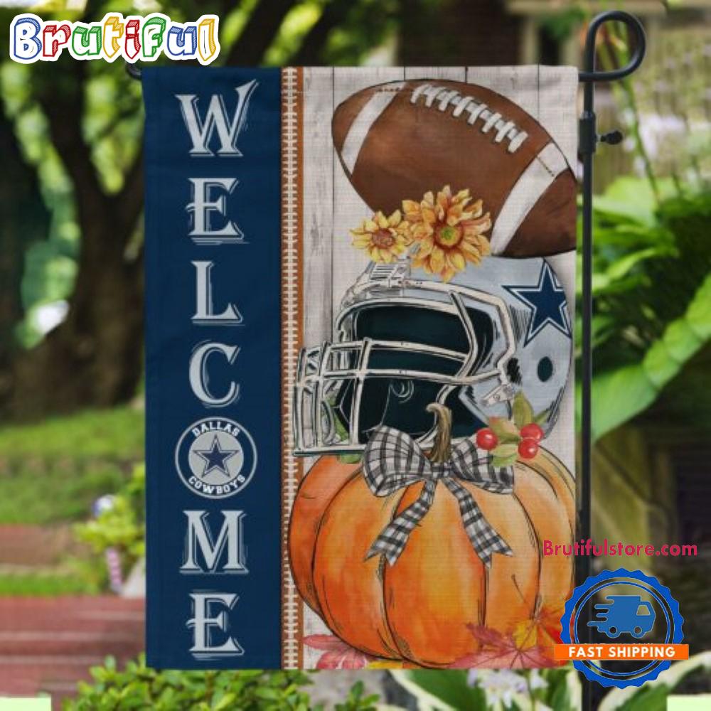 NFL Dallas Cowboys Flower Pumpkin Halloween Football Garden Flag