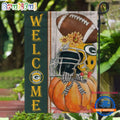 NFL Green Bay Packers Flower Pumpkin Halloween Football Garden Flag