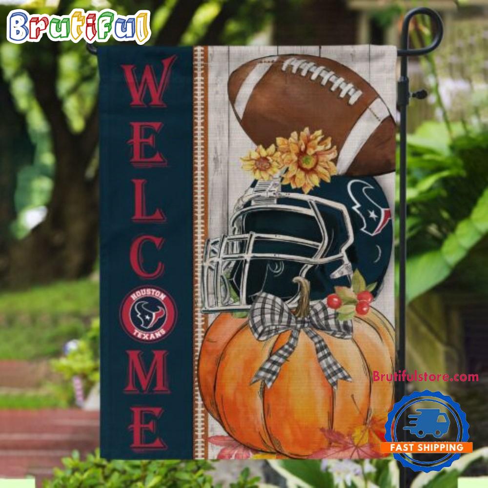 NFL Houston Texans Flower Pumpkin Halloween Football Garden Flag