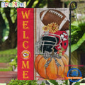NFL Kansas City Chiefs Flower Pumpkin Halloween Football Garden Flag