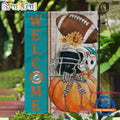 NFL Miami Dolphins Flower Pumpkin Halloween Football Garden Flag