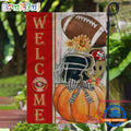 NFL San Francisco 49ers Flower Pumpkin Halloween Football Garden Flag
