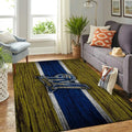 Rustic Striped Rug with Team Logo for Living Roo...