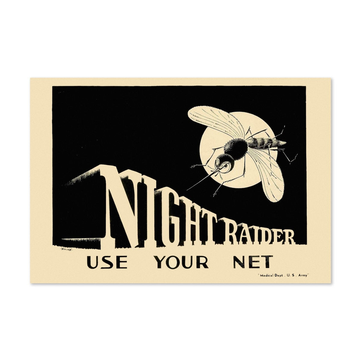 Night Raider ‚Äî Use Your Net ‚Äî WWII Poster 1943 | Vintage War Wall Art