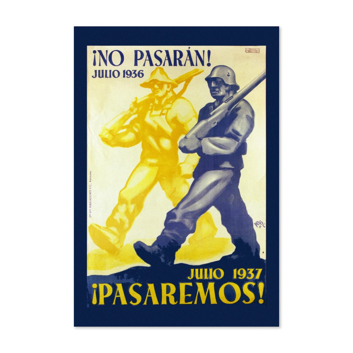 No Pasar√°n! Pasaremos! ‚Äî Spanish Civil War Poster 1937 | Vintage Propaganda Wall Art