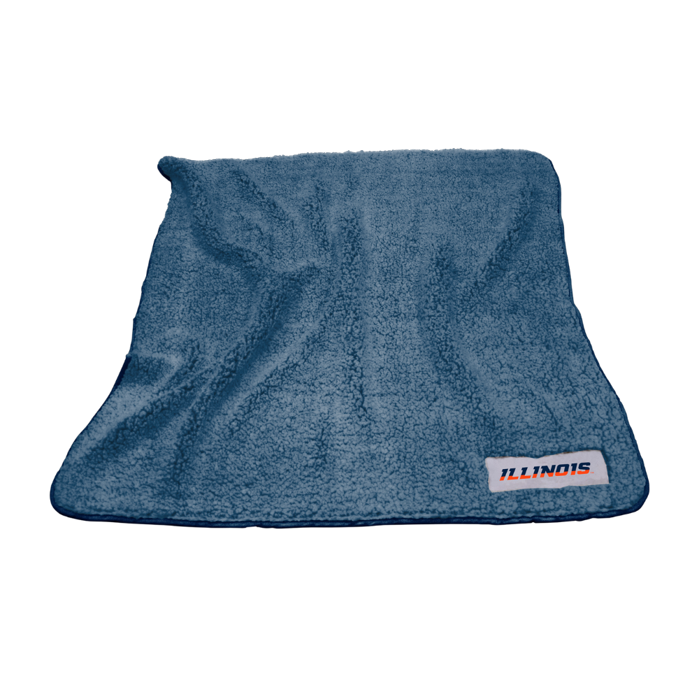 Fighting Illini Navy Frosty Fleece Wordmark Throw
