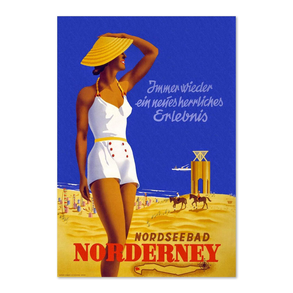 Nordseebad Norderney ‚Äî Vintage 1930 Travel Poster | Beach Wall Art