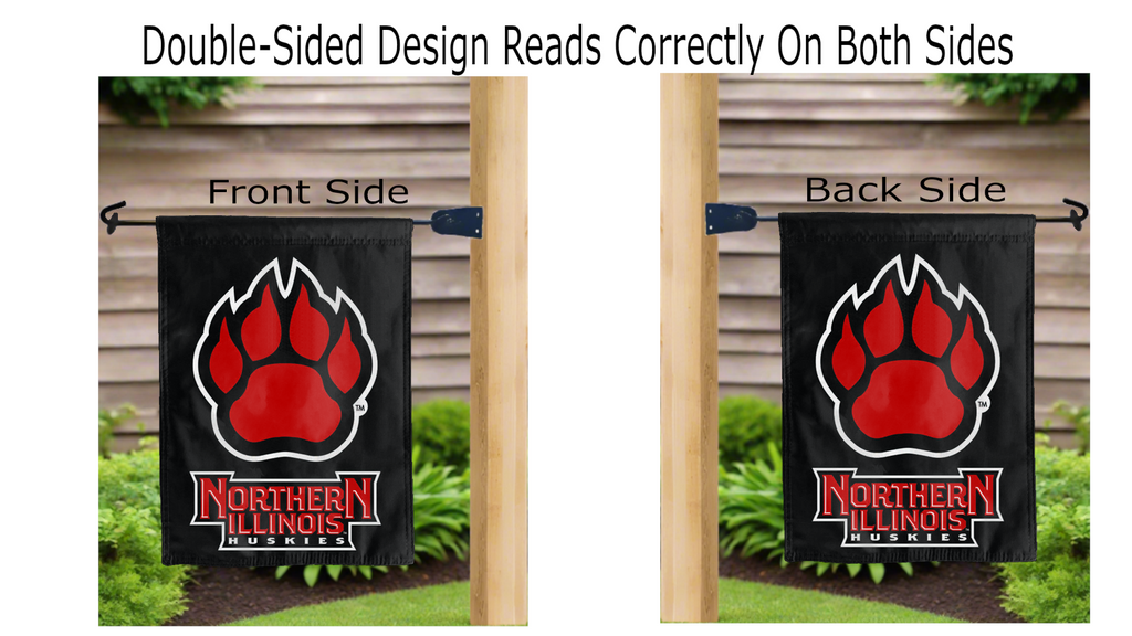 Northern Illinois Huskies Paw Double Sided Garden Flag