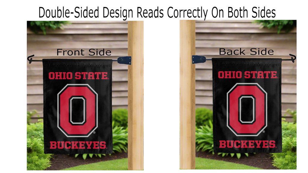 13x18 Ohio State Garden Flag with Ohio State Buckeyes Logo