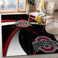 Ohio State Buckeyes Rug - Modern Design Area Carpet Black and Red