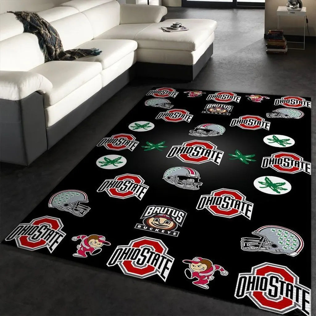 Ohio State Buckeyes Rug - Football for Fans Black and Red