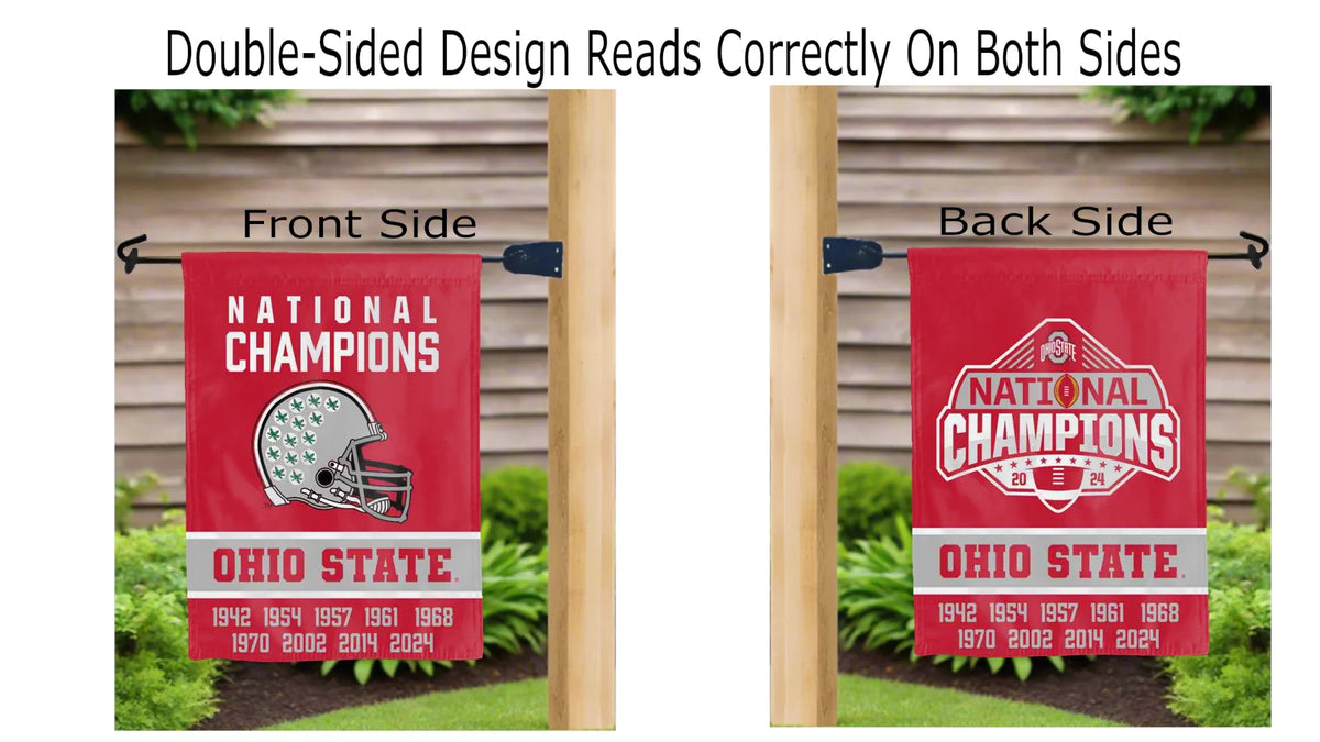 Ohio State Football Nine Time Champions College Football Playoff Garden Flag