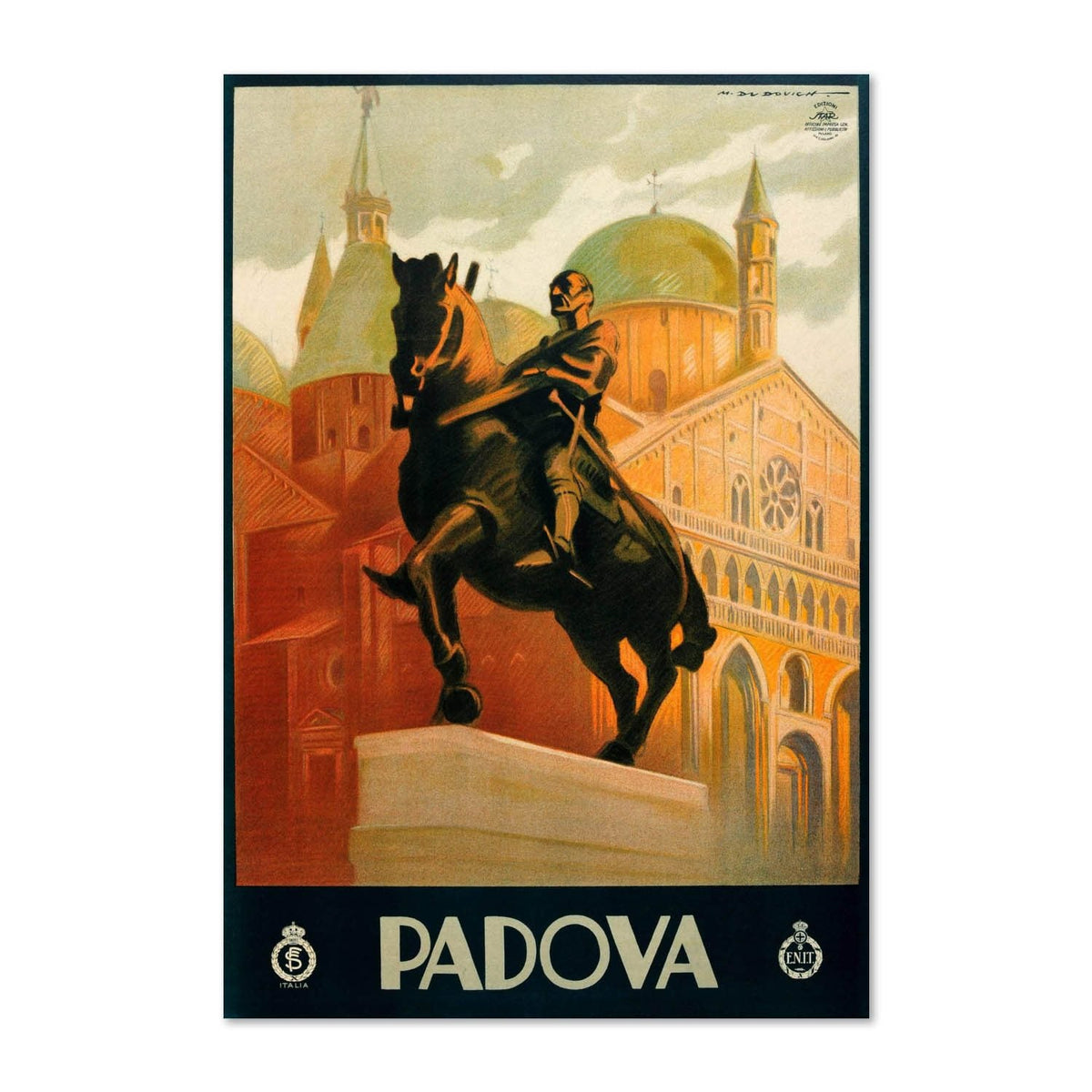 Padova ‚Äî Gattamelata Monument ‚Äî Vintage 1930s Travel Poster | Italy Wall Art