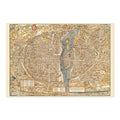 Paris 1550 Map Poster ‚Äî Historic Bird‚Äôs-Eye City Plan Print | Vintage Map Wall Art