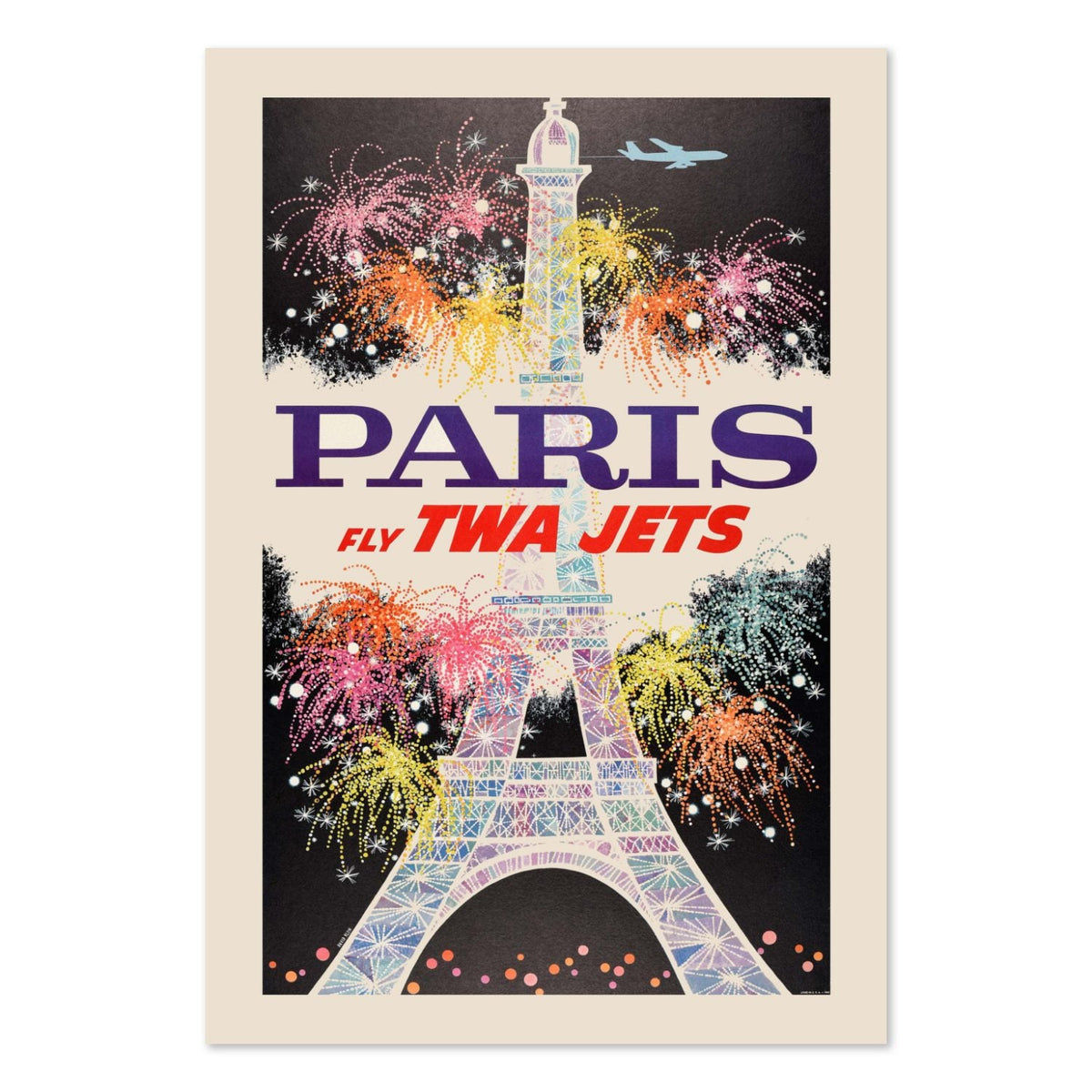 Paris ‚Äî Fly TWA Jets ‚Äî Vintage 1960s Travel Poster | Airline Wall Art