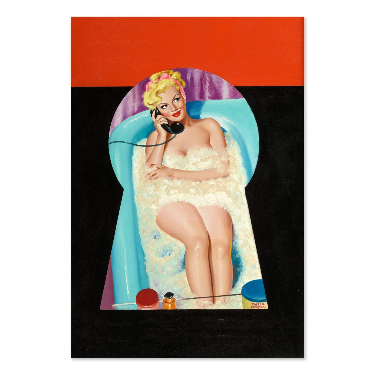 Peek-a-Boo ‚Äî Peter Driben 1950s Pin-Up Poster | Keyhole Wall Art