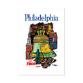Philadelphia ‚Äî Fly TWA Jets ‚Äî Vintage 1960s Travel Poster | Airline Wall Art