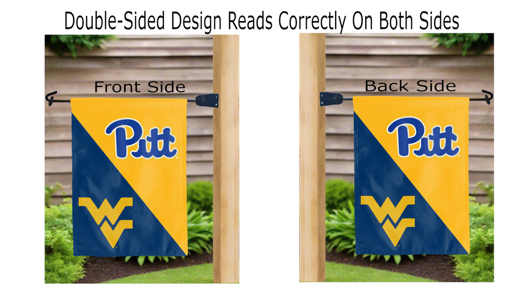 West Virginia University - University of Pittsburgh House Divided Garden Flag
