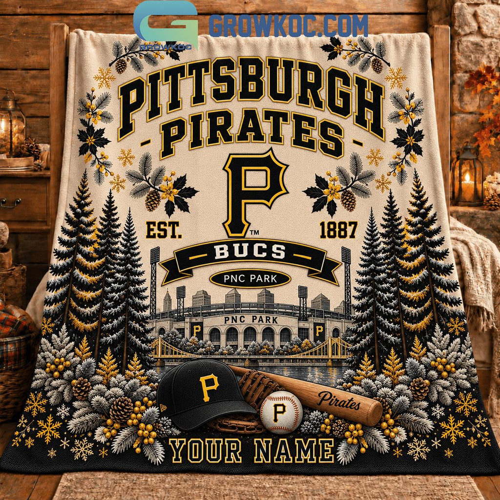 Pittsburgh Pirates Bucs EST 1887 Christmas Gift Blanket Quilt