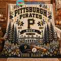 Pittsburgh Pirates Bucs EST 1887 Christmas Gift Blanket Quilt