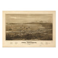 Port Townsend 1878 Panoramic Map Poster ‚Äî Washington Bird‚Äôs-Eye View Print | Vintage Map Wall Art