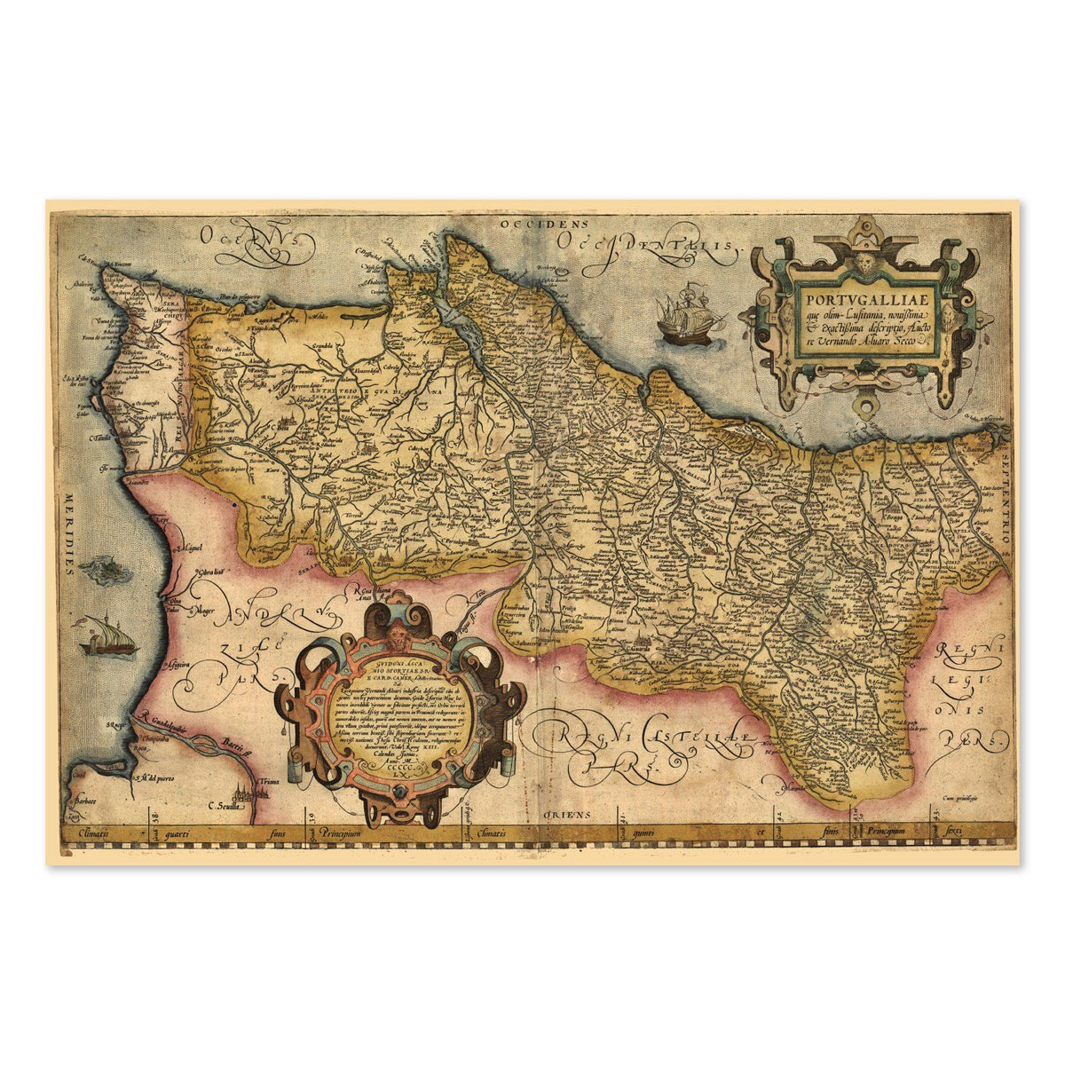 Portugal 1579 Map Poster ‚Äî Age of Exploration Map Print | Vintage Map Wall Art