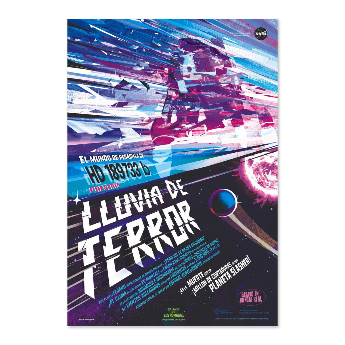 Rains of Terror Poster (Lluvia de Terror) ‚Äî NASA Galaxy of Horrors Spanish Edition Print
