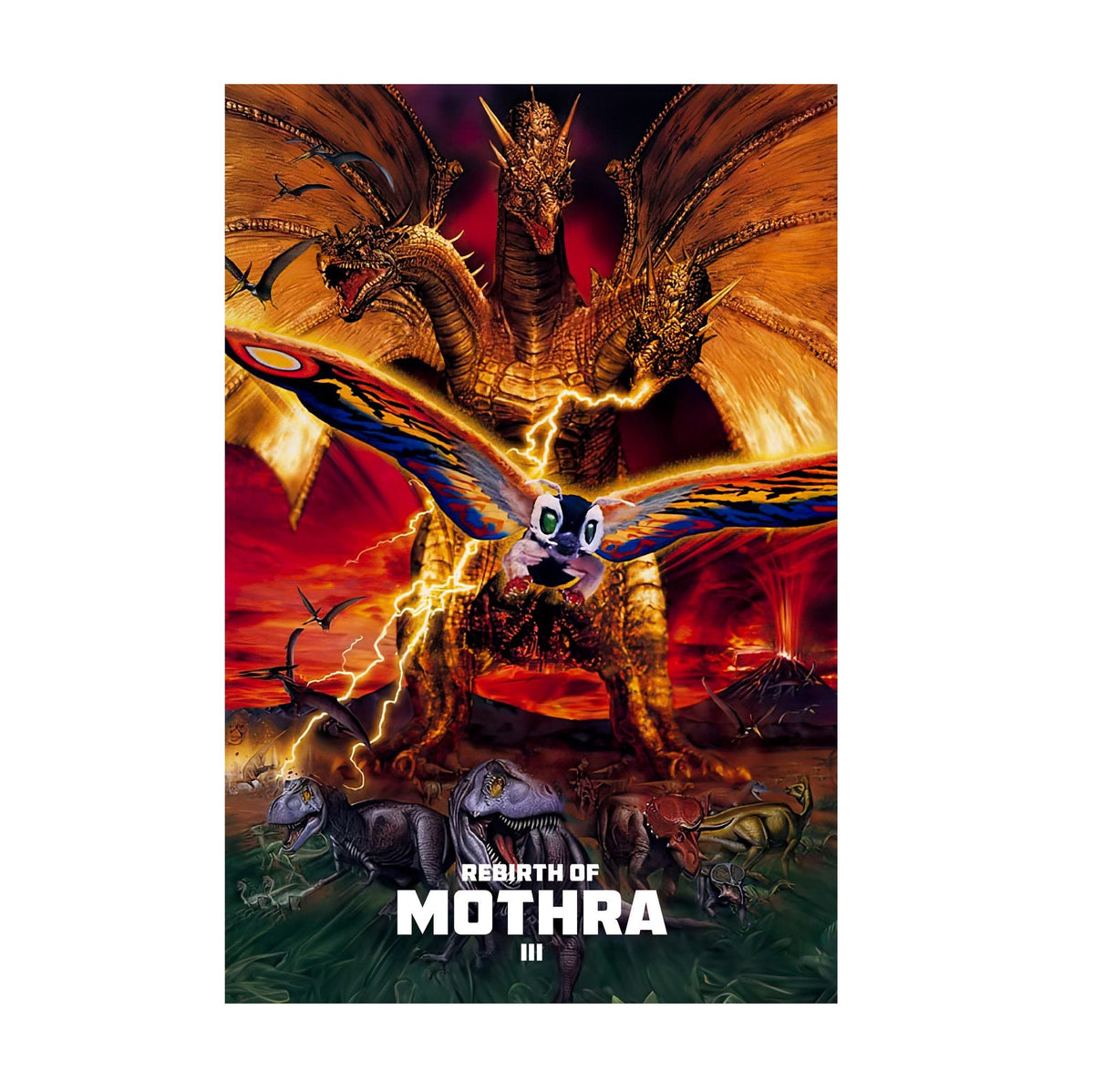 Rebirth of Mothra III (1998) Movie Poster ‚Äî Key Art Print | Kaiju Wall Art