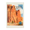 Red Cliffs ‚Äî New Mexico ‚Äî Santa Fe ‚Äî Vintage 1940s Travel Poster | Southwest Wall Art