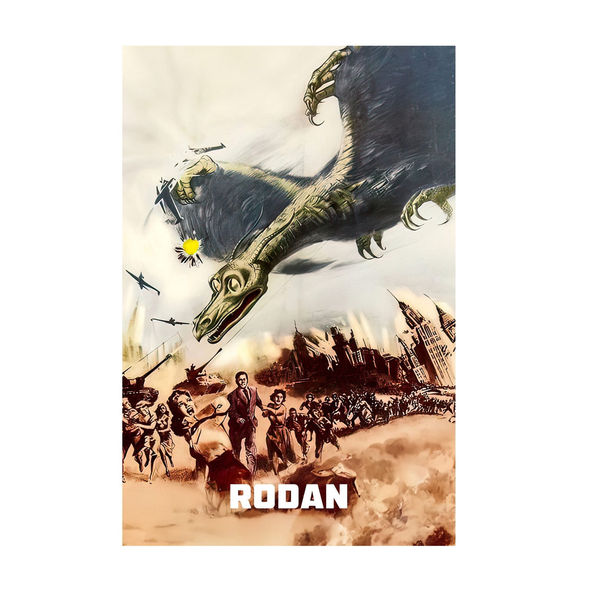 Rodan (1956) Movie Poster ‚Äî Illustrated Art Print | Kaiju Wall Art