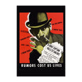 Rumors Cost Us Lives ‚Äî WWII Poster 1943 | Vintage War Wall Art