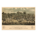 Sacramento 1849 Panoramic Map Poster ‚Äî California Bird‚Äôs-Eye View Print | Vintage Map Wall Art