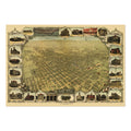San Jose 1901 Panoramic Map Poster ‚Äî California Bird‚Äôs-Eye View Print | Vintage Map Wall Art