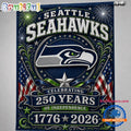 Seattle Seahawks NFL 250 Years of Freedom 1776-2026 Flag