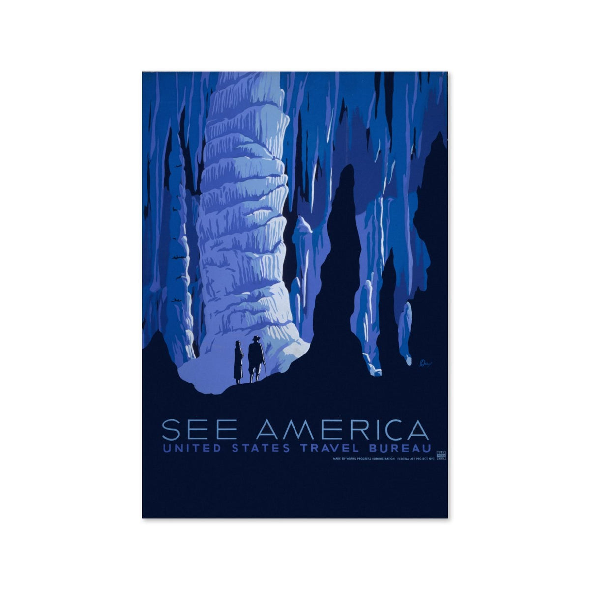 See America ‚Äî Caverns ‚Äî Vintage 1930s Travel Poster | WPA Wall Art