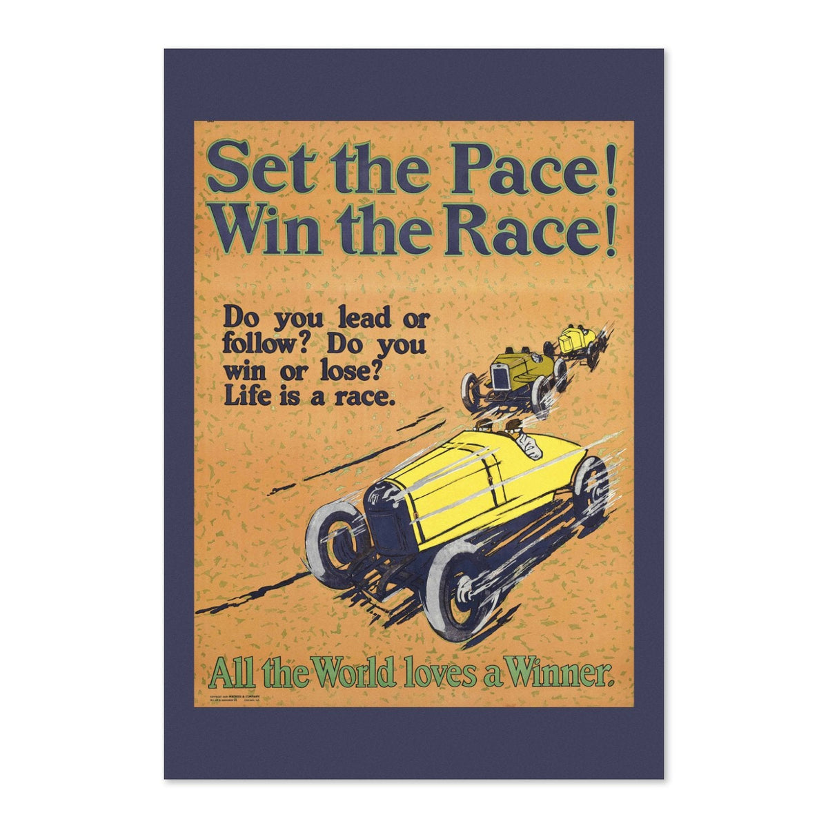 Set the Pace! Win the Race! Poster ‚Äî 1920s Vintage Motivational Print | Retro Wall Art