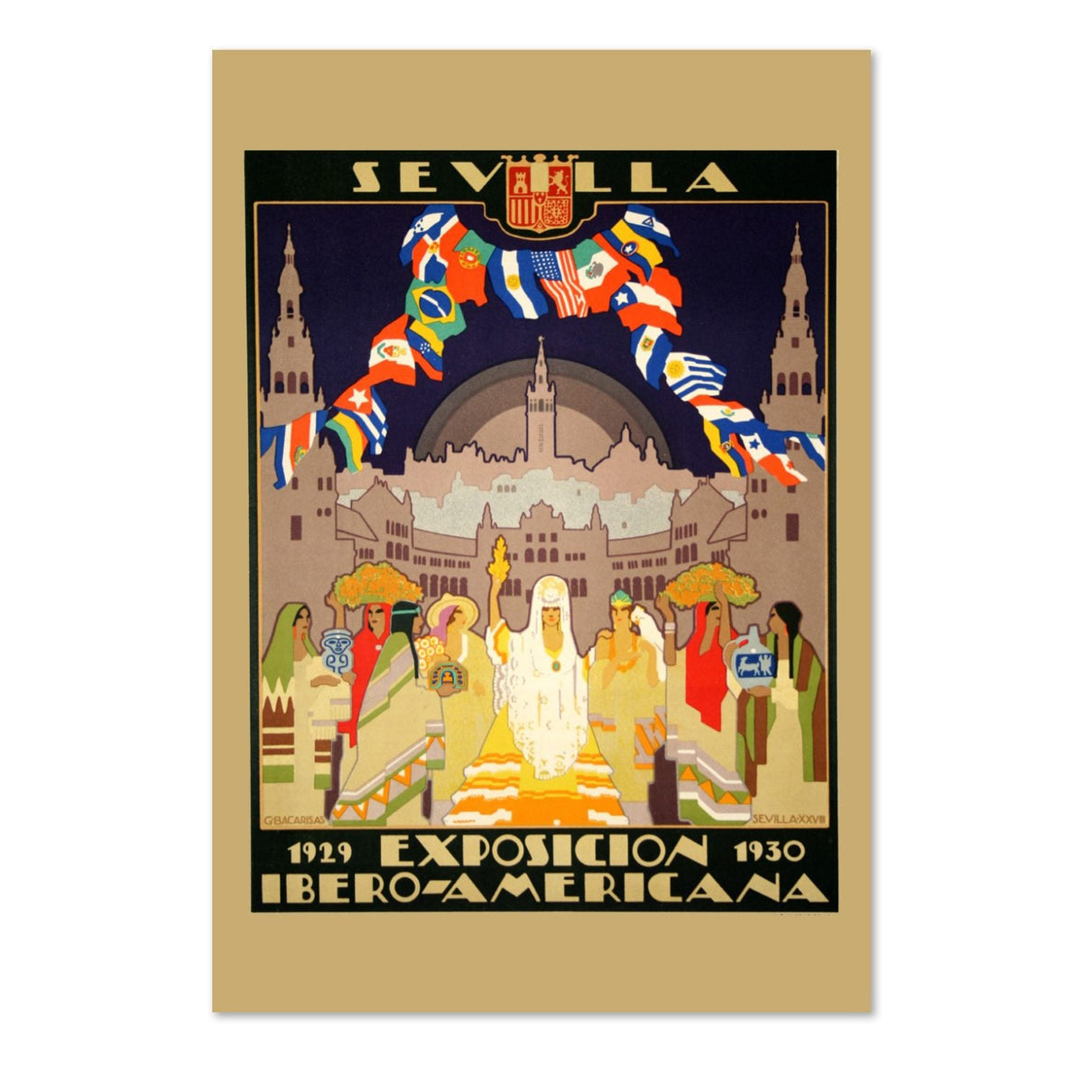 Sevilla ‚Äî Ibero-American Exposition ‚Äî Vintage 1929 Travel Poster | Spain Wall Art