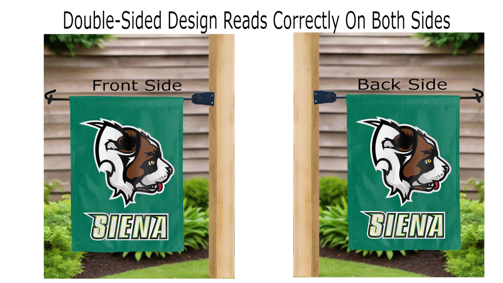 Siena University - Bernie Saint Bernard Garden Flag